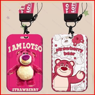 Ere1 Lotso ชุดการ์ดอาหาร ลายหมีสตรอเบอร์รี่น่ารัก สําหรับนักเรียน