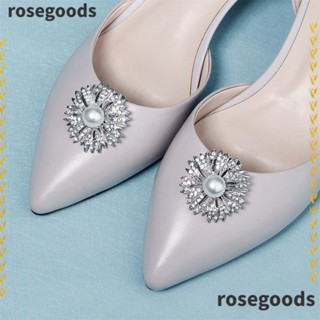 Rosegoods1 คลิปหัวเข็มขัดโลหะ ทรงกลม ถอดออกได้ สําหรับหนีบรองเท้า