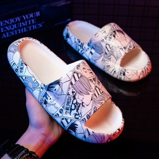 รองเท้าแตะลําลอง ลายการ์ตูนนารูโตะ One Piece Crocs แฟชั่นคู่รัก สไตล์เกาหลี สําหรับผู้ชาย และผู้หญิง