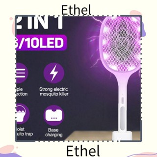 Ethel1 ไม้ตียุงไฟฟ้า LED 6/10 ชาร์จ USB 2 in 1 สําหรับบ้าน ฤดูร้อน