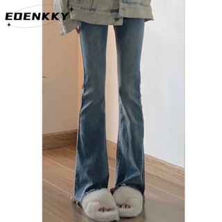 EOENKKY กางเกงขายาว กางเกงยีสน์ผู้หญิง ทรงหลวม ๆ ตรง Retro Hip Hop Pants 2023 NEW Style  fashion High quality Chic Comfortable A97L0OG 36Z230909