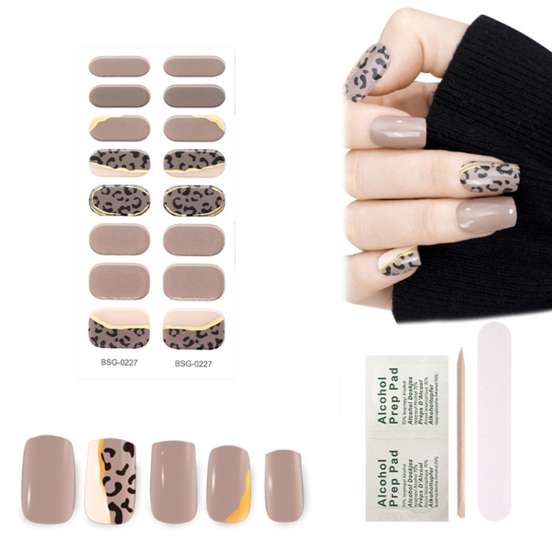 Fir Gel Strips Semi Cured Gel Nail Art สติกเกอร์แถบเล็บกันน้ํา
