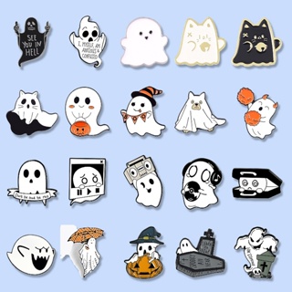 Ghost Series เข็มกลัด รูปการ์ตูนแมวฮาโลวีนน่ารัก เครื่องประดับ สําหรับเพื่อน เก็บสะสม