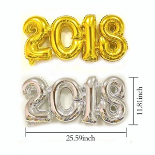 2018 Number Foil Balloon Happy New Year Room Party Decoration 25inchx11inch Clearance sale