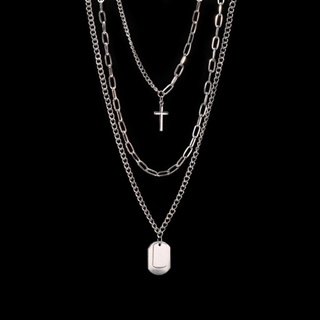 3pcs / set Women Men Geometric Cross Clavicle Chain Pendant Necklace Hip Hop Jewelry In Stock New Arrival LY Clearance sale