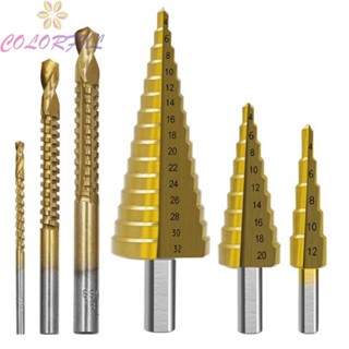 【COLORFUL】Premium Step Drill Bit Set 6PCs 4 12/4 20/4 32mm Reliable and Efficient Drilling