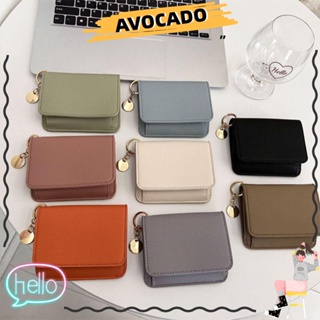 Avocarr กระเป๋าสตางค์ ใบสั้น หนัง PU มีซิป ขนาดเล็ก น้ําหนักเบา สีพื้น แฟชั่นสําหรับสตรี นักเรียน