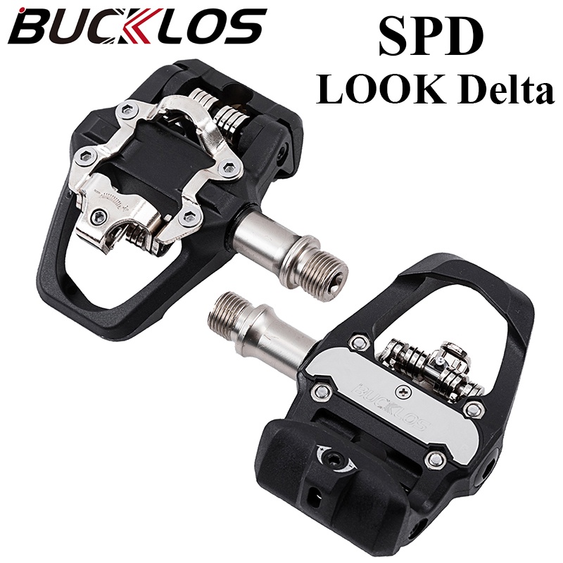 Bucklos ที่เหยียบล็อคจักรยาน SPD/LOOK DELTA Dual Function Self-lock Pedal Ultralight Road Mountain Bike Pedal สําหรับระบบ SPD DELTA