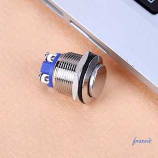 สวิตช์ปุ่มกดเปิดปิดรถยนต์ โลหะ กันน้ํา 19 มม. 12V สีเงิน [Francis.th]