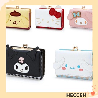 Hecceh กระเป๋าใส่เหรียญ กระเป๋าถือ หนัง PU ลายการ์ตูนอนิเมะ Kuromi Cinnamoroll