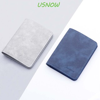 Usnow กระเป๋าใส่เหรียญ หนัง PU ขนาดเล็ก ลําลอง ใส่บัตรประชาชนได้ แฟชั่นสําหรับผู้ชาย