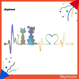 Skym* สติกเกอร์สะท้อนแสง ลายสุนัข แมว หัวใจ สําหรับตกแต่งหน้าต่างรถยนต์