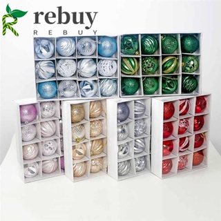 Rebuy ลูกบอลกลิตเตอร์ กันแตก สําหรับตกแต่งบ้าน ต้นคริสต์มาส 12 ชิ้น