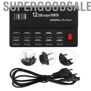 Supergoodsales USB Adapter  12 Ports Power Strip for Travel PC Digital  Office Mobile Phone Home