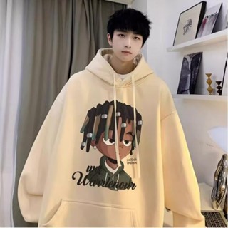 เสื้อกันหนาวแขนยาว มีฮู้ด พิมพ์ลายการ์ตูน ทรงหลวม ขนาดใหญ่ สไตล์ฮิปฮอป เหมาะกับฤดูใบไม้ร่วง สําหรับผู้ชาย และผู้หญิง ไซซ์ M - 5XL
