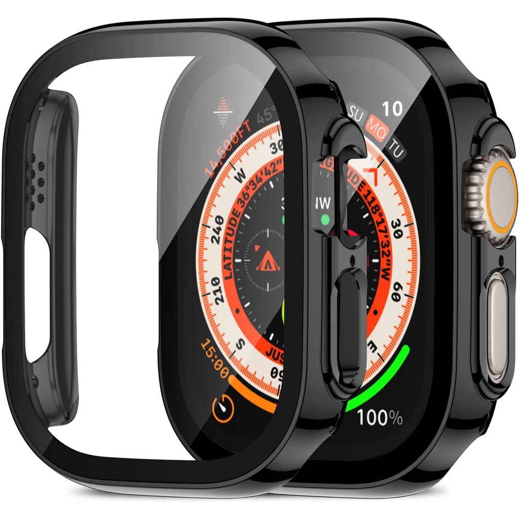 กระจกนิรภัยกันรอยหน้าจอ+เคสเข้ากันได้กับ apple Watch Ultra 3 2 1 49mm