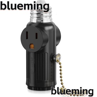 Blueming2 อะแดปเตอร์ซ็อกเก็ตหลอดไฟ PBT 3 in 1 3 เขี้ยว พร้อมซิป ทนทาน สีดํา