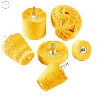 GORGEOUS~Cloth Wheel 6mm Shank Anti-rust Buffing Part Cotton Polishing Tool Yellow