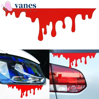 Vanes1 สติกเกอร์สะท้อนแสง PET สีแดง ติดตั้งง่าย 14X5 ซม. สําหรับตกแต่งรถยนต์