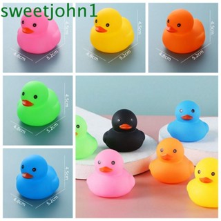 Sweetjohn ของเล่นเป็ดยางลอยน้ํา เสียงบีบได้ ของขวัญน่ารัก 3 ชิ้น