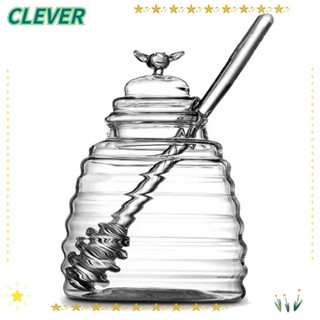 Clever โหลแก้วเก็บน้ําผึ้ง 8.11 ออนซ์ พร้อมฝาปิด 15 ออนซ์ สําหรับห้องครัว