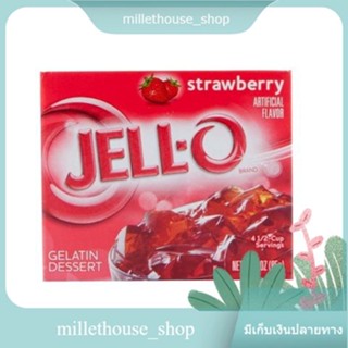 (แพ็ค3)Jell-o Strawberry 85g/เยลลี่สตรอเบอร์รี่ 85g