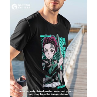 Kimetsu No Yaiba Demon Slayer Tanjiro Uniform Unisex Tshirt Black_03
