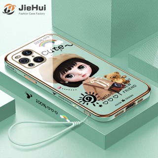 Jiehui เคสโทรศัพท์มือถือ ลายการ์ตูนเด็กผู้หญิงน่ารัก พร้อมสายคล้อง สําหรับ iPhone 12 Pro Max 12 Pro 12 12 mini 11 Pro Max 11 Pro 11