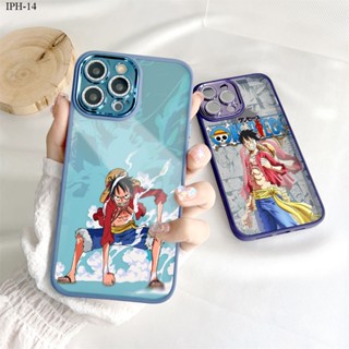 Compatible With iPhone 14 13 12 Pro Plus Max เคสไอโฟน สำหรับ Case Cartoon One Piece Luffy Glitter Lens เคส เคสโทรศัพท์ เคสมือถือ Full Cover Phone Cases Hard Casing