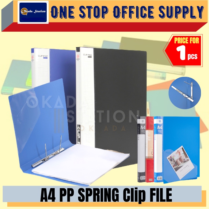 A4 PP COVER METAL SPRING FILE -AR328T / Fail A4 / File Folder / Clip File / A4 File / PVC File /  Kl