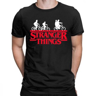 เสื้อยืดแขนสั้นStranger Things T Shirt men TV Show Third Season Short Sleeve 2023 HOT SALE Black Tshirts summer cal Tops