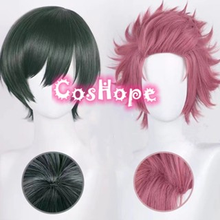 Misscoo BLUE LOCK Rin Itoshi วิกผมคอสเพลย์ Sae Itoshi วิกผมสังเคราะห์ ทนความร้อน สีเขียวเข้ม กุหลาบ สีแดง
