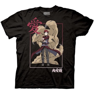 เสื้อยืดแขนสั้นHH  Ripple Junction Naruto Shippuden Gaara Kanji Framed Adult sale เสื้อยืดคอกลม เสื้อนารูโตะS-5XL