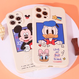 เคสโทรศัพท์มือถือ ซิลิโคน กันรอย ลายโดนัลด์ดั๊ก พร้อมกรอบรูป สําหรับ Iphone 14 13 12 11ProMax 8 14 X xr