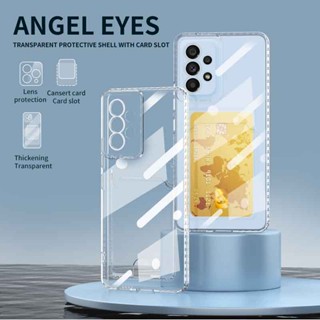 เคส Samsung A54 5G A24 A14 A34 โทรศัพท์มือถือใส แบบนิ่ม ลาย Angel Eye พร้อมช่องใส่บัตร สําหรับ M33 5G M53