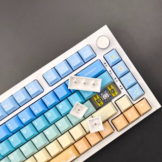 ใหม่! 2023 ปุ่มกดคีย์บอร์ด 5 ด้าน PBT 138 คีย์ ลายกวาง เชอร์รี่ สีรุ้ง ไล่โทนสี