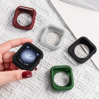 พร้อมส่ง สีพื้น เคสซิลิโคน 38/40/41/42/44/45mm สำหรับ Smart Watch 8 7 6 se 5 4 3 2 1