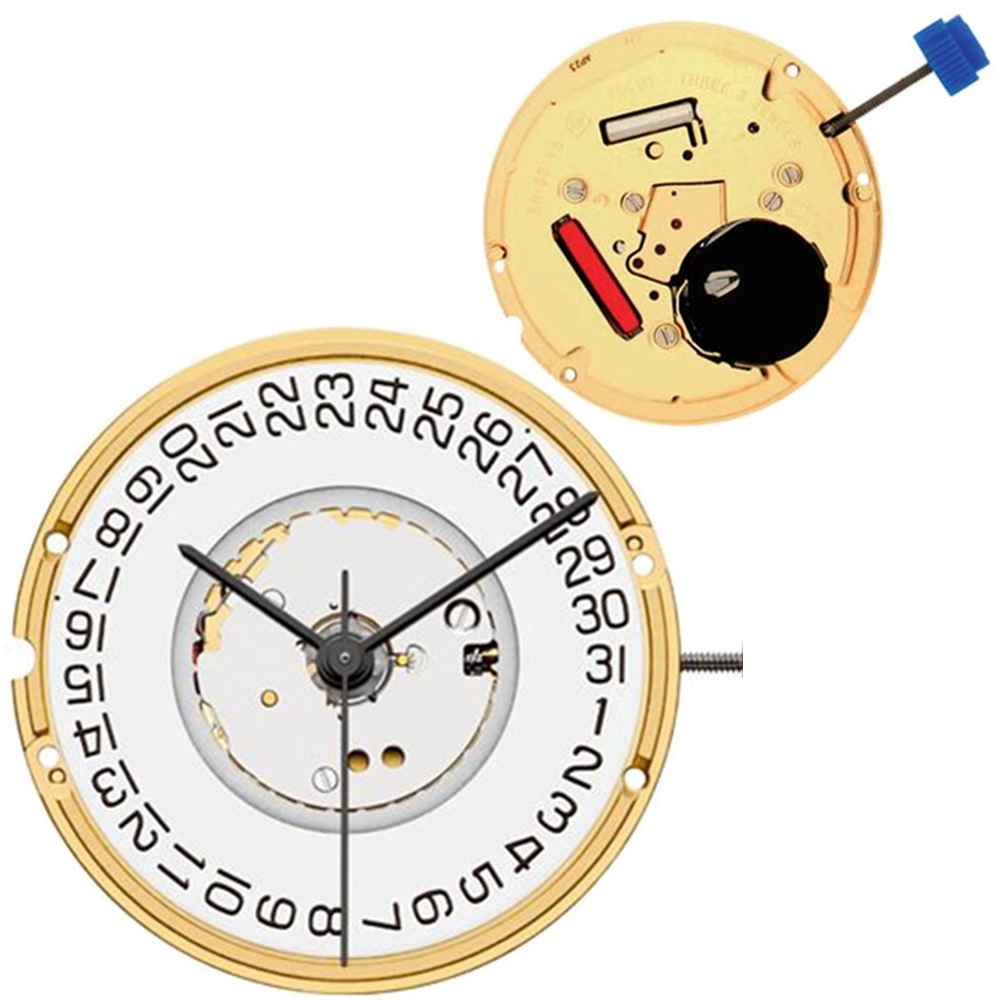 F06.115 ETA การเคลื่อนไหวสําหรับ F06.111 อุปกรณ์เสริมการเคลื่อนไหวควอตซ์สามมือปฏิทินสามตําแหน่งนาฬิก