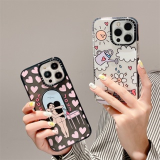 Casetifg เคสโทรศัพท์มือถือ ซิลิโคนนิ่ม TPU ใส กันกระแทก ลายดอกไม้ แต่งกลิตเตอร์ ระยิบระยับ แฟชั่น สําหรับ iPhone 14 11 13 12 Pro Max