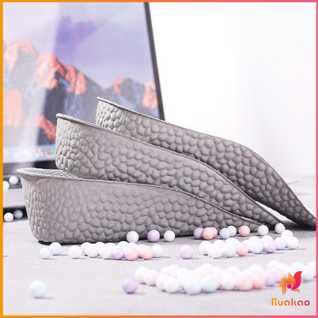 BUAKAO แผ่นเพิ่มความสูง แผ่นเสริมส้นเท้า (1คู่) 1.5-3.5 cm.  Heightening insole