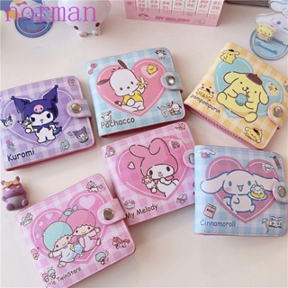 ใหม่ กระเป๋าสตางค์ กระเป๋าใส่เหรียญ หนัง PU ลายการ์ตูน Melody Kuromi Cinnamoroll น่ารัก ขนาดเล็ก แบบพกพา สําหรับผู้หญิง