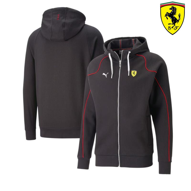 เสื้อแจ็กเก็ตแขนยาว มีฮู้ด ลายทีมแข่งรถ F1 Scuderia Ferrari 2023 F1 แฟชั่นฤดูใบไม้ผลิ สําหรับผู้ชาย และผู้หญิง 2023