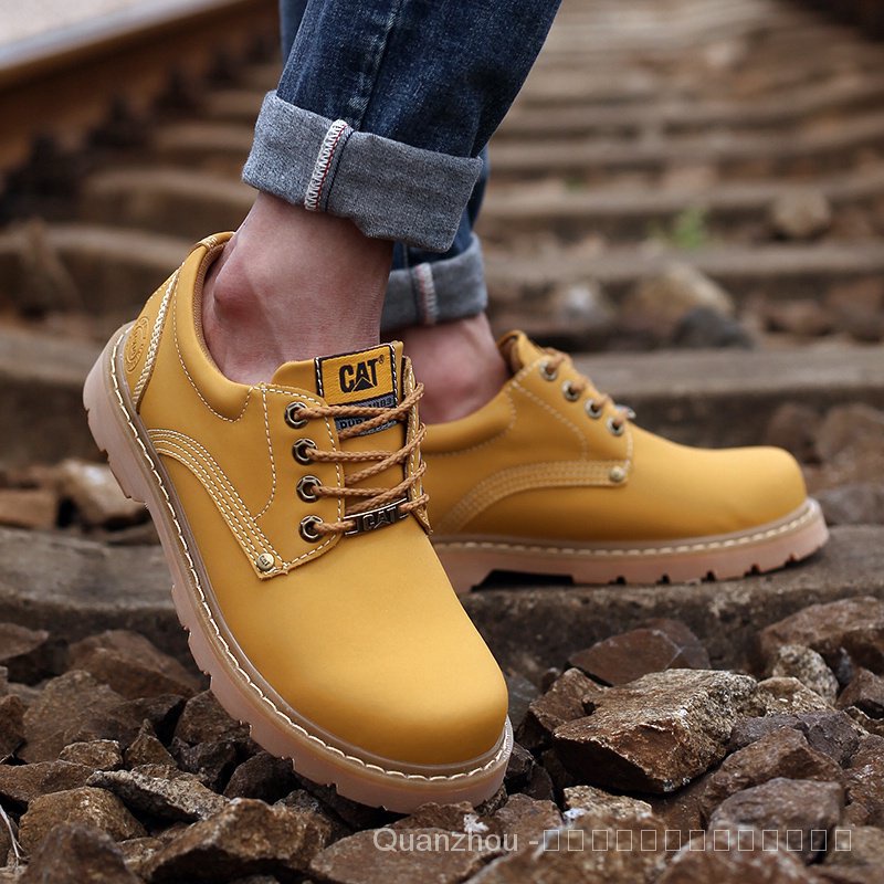 [ของแท้] Caterpillar 1904 รองเท้าบูทมาร์ติน ข้อสั้น แบบหนัง กันน้ํา กันลื่น สําหรับผู้ชาย และผู้หญิง QFVJ