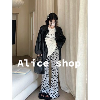 Alice  กางเกงขายาว เสื้อผ้าแฟชั่นผู้หญิง กางเกงเอวสูงผญ  Chic Trendy พิเศษ รุ่นใหม่ A23L0EZ 36Z230909