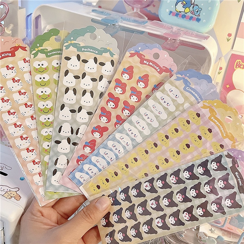 SANRIO สติกเกอร์อิโมจิ เนื้อแมตต์ ลายซานริโอ้ สไตล์เกาหลี สําหรับตกแต่งสมุดโน้ต DIY