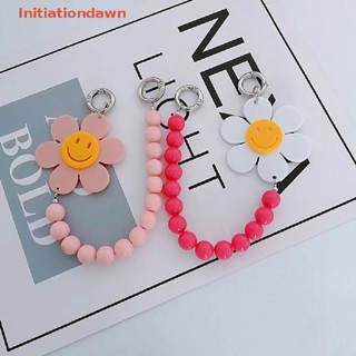 [Initiationdawn] สายโซ่อะคริลิค ลายดอกไม้ หน้ายิ้ม ดอกทานตะวัน สําหรับคล้องโทรศัพท์มือถือ กระเป๋าเดินทาง เครื่องประดับ DIY