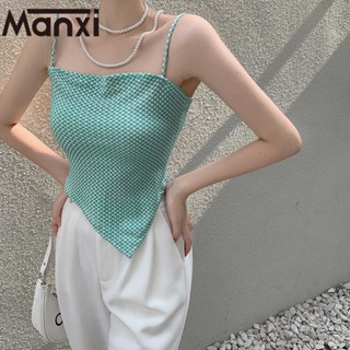 Manxi เสื้อไปทะเล เสื้อกล้าม ครอปสายเดี่ยว 2023 ใหม่ A20K0KQ