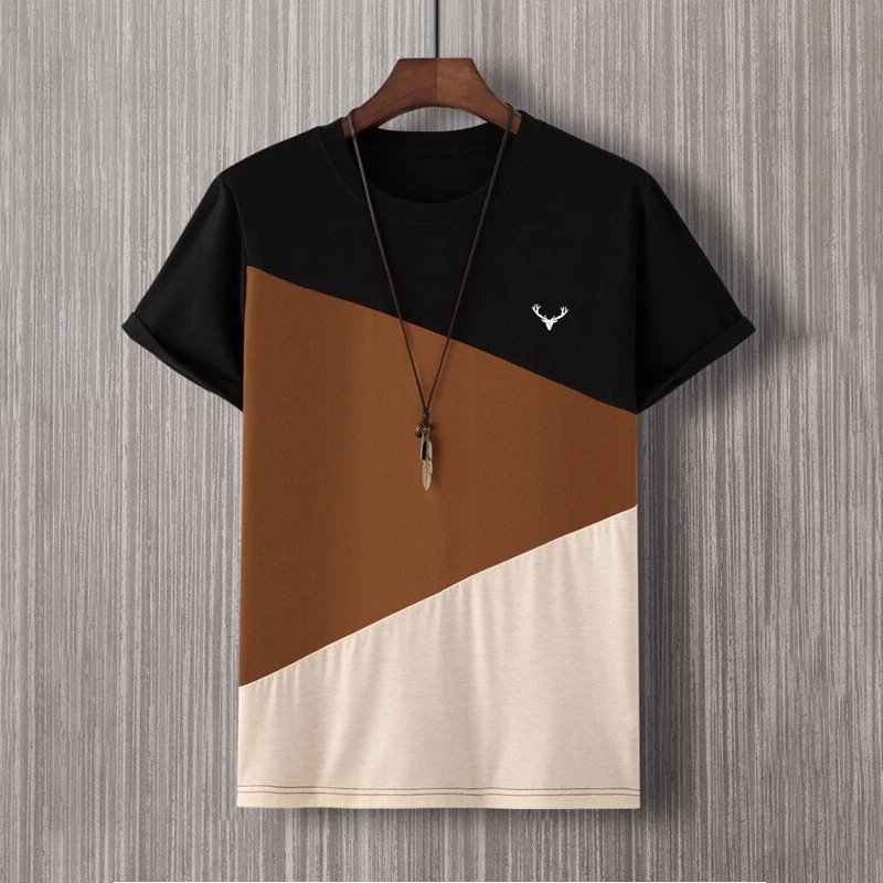 เสื้อยืด แขนสั้น ผ้าฝ้าย พิมพ์ลาย 3 มิติ แบบสวมหัว ระบายอากาศ โอเวอร์ไซซ์ เรียบง่าย แฟชั่นฤดูร้อน สําหรับผู้ชาย