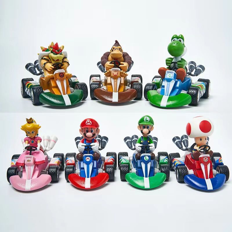 ตุ๊กตาฟิกเกอร์ Super Mario Kart Mario Luigi Yoshi Mushroom Man Cooper ของเล่นสําหรับเด็ก