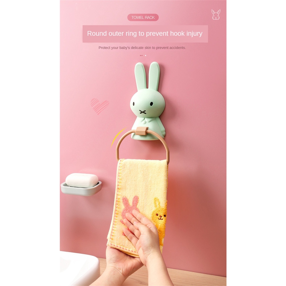 การ์ตูน Miffy ตะขอ ตะขอแขวนผนัง ชั้นวางผ้าขนหนูสร้างสรรค์ห้องน้ำเด็กล้างหน้าตะขอหมัดฟรีผ้าขนหนูแขวนตู้ ​แขวน 【bluey】 ราคา ถูกที่สุด ดีลบีเคเค แกลเลอรีภาพที่ 8